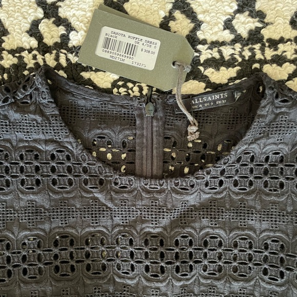 NWT AllSaints Dakota Ruffle Dress - Picture 7 of 10